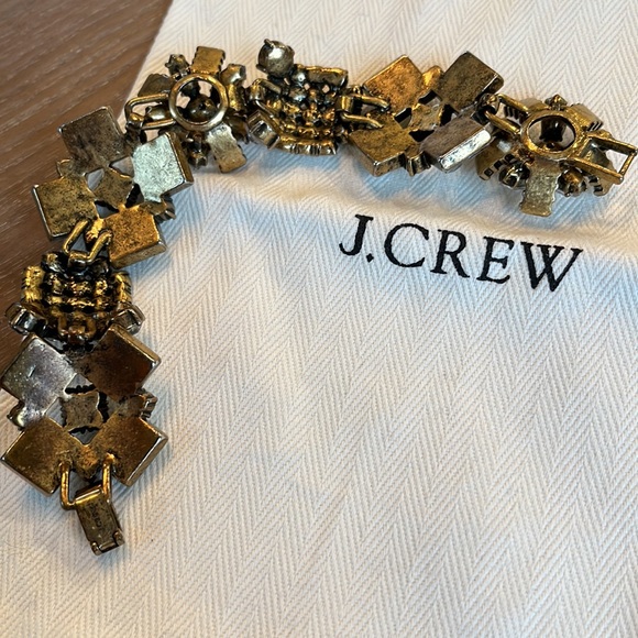 J.CREW BRACELET OLD GOLD & CRYSTAL - Picture 5 of 7